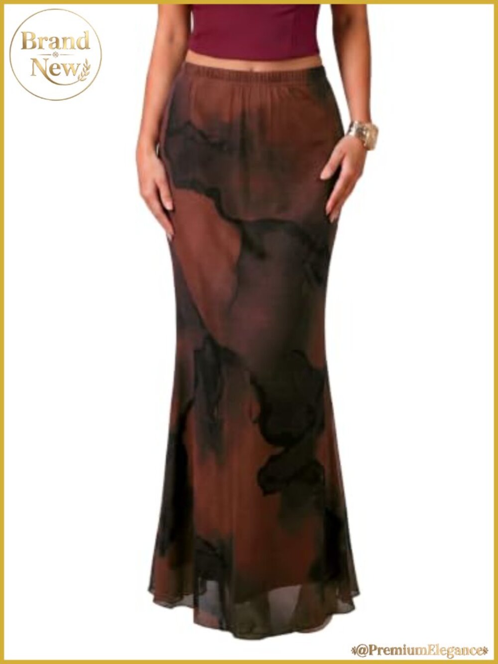 High Waist Mesh Mermaid Maxi Skirt Bodycon